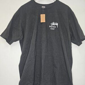 STUSSY MR COLLAGE PIG. DYED TEE / BLACK / SIZE L